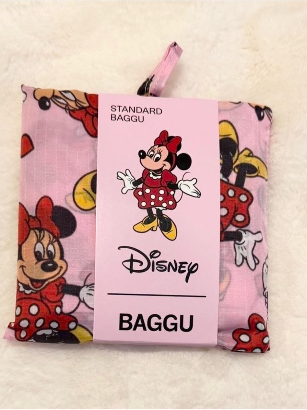 Disney x Baggu Standard Minnie Mouse Pink Foldable Tote Bag